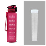 1L Tritan Water Bottle With Time Marker Bounce Cover Motivational Water Bottle Cycling Leakproof Cup For Sports Fitness Bottles - EX-STOCK CANADA