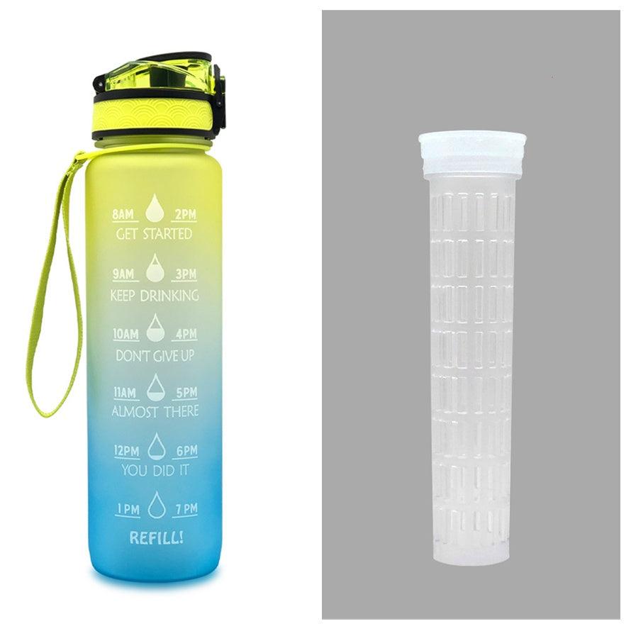 1L Tritan Water Bottle With Time Marker Bounce Cover Motivational Water Bottle Cycling Leakproof Cup For Sports Fitness Bottles - EX-STOCK CANADA