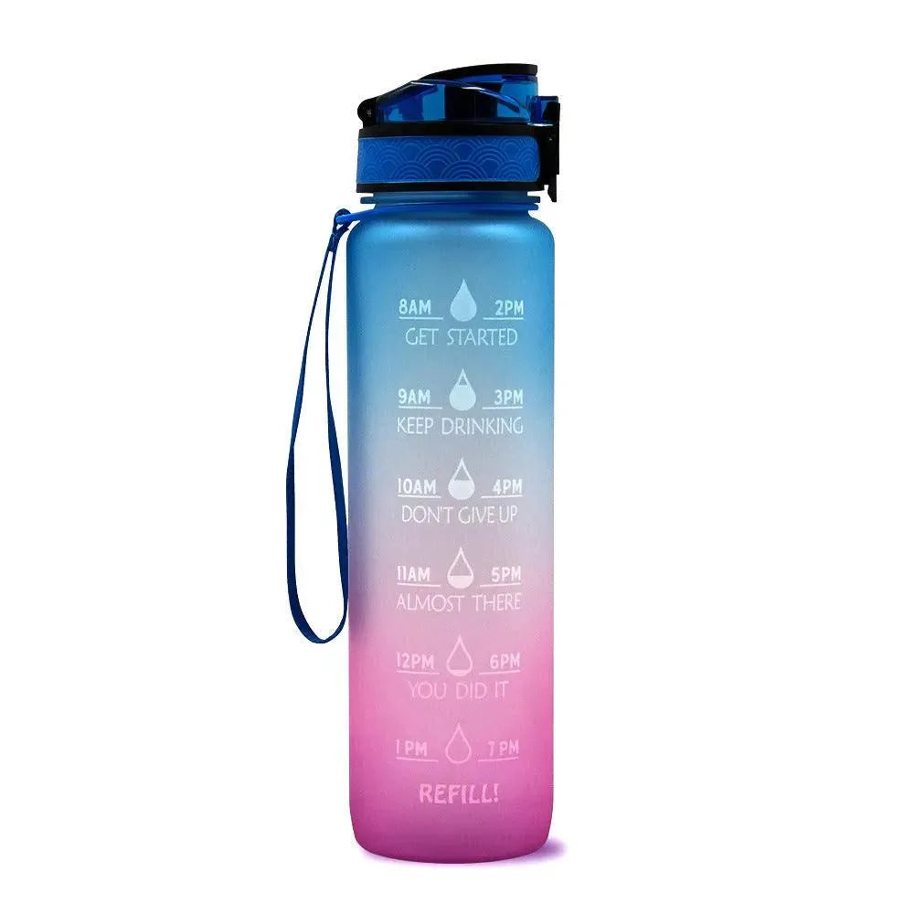 1L Tritan Water Bottle With Time Marker Bounce Cover Motivational Water Bottle Cycling Leakproof Cup For Sports Fitness Bottles - EX-STOCK CANADA