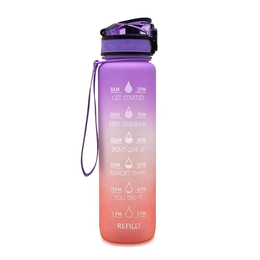 1L Tritan Water Bottle With Time Marker Bounce Cover Motivational Water Bottle Cycling Leakproof Cup For Sports Fitness Bottles - EX-STOCK CANADA