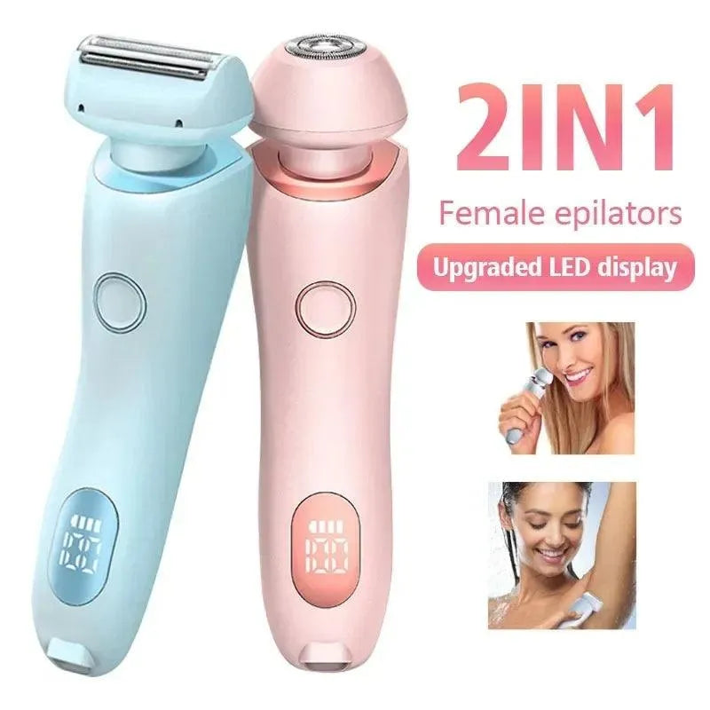 2 In 1 Hair Removal Epilator USB Rechargeable Trimmer Women Body Razor Face Leg Armpit Bikini Hand Pubic Shaver Hair Remover - EX-STOCK CANADA