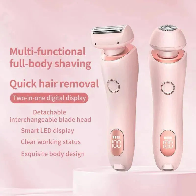 2 In 1 Hair Removal Epilator USB Rechargeable Trimmer Women Body Razor Face Leg Armpit Bikini Hand Pubic Shaver Hair Remover - EX-STOCK CANADA