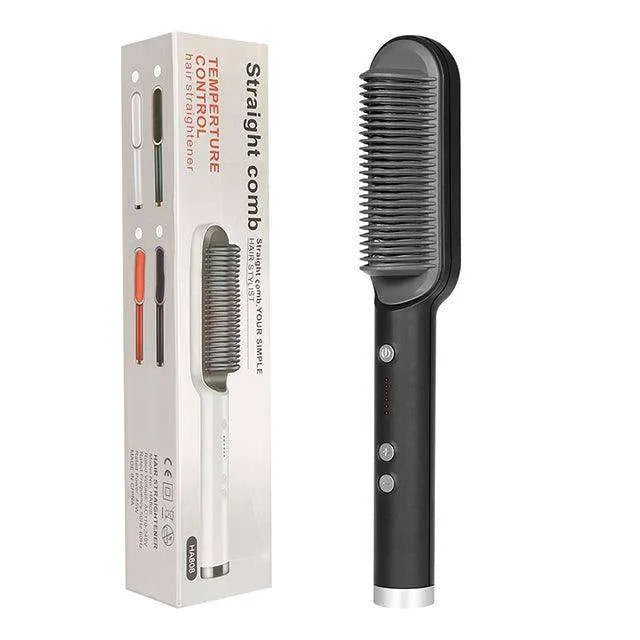 2-In-1 Hair Straightener Hot Comb - Dual-Use Rotating Electric Brush - EX-STOCK CANADA