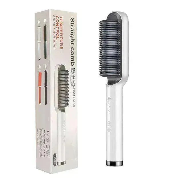 2-In-1 Hair Straightener Hot Comb - Dual-Use Rotating Electric Brush - EX-STOCK CANADA