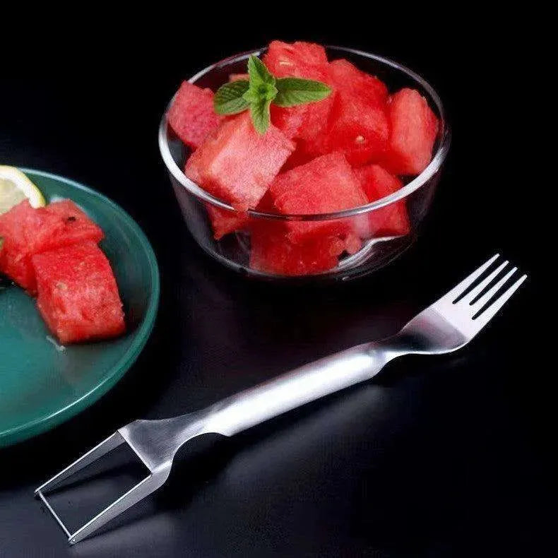 2 In 1 Slicer Multi purpose Stainless Steel Watermelon Fork - EX-STOCK CANADA