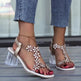 2024 Summer Fashion Flowers Sandals With Transparent High Square Heels Square Toe Shoes For Women - EX-STOCK CANADA