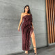 2024 Summer Trend Skinny Women's Fashion Tube Top Backless Split Tassel Dress Birthday Party Clubwear - EX-STOCK CANADA