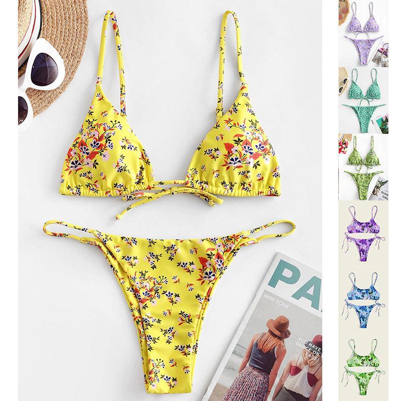 2024 Summer Vibe Flowers Print Sexy Bikini for Beach Swimming Fashion Push Up Swimsuit Womens Clothing - EX-STOCK CANADA