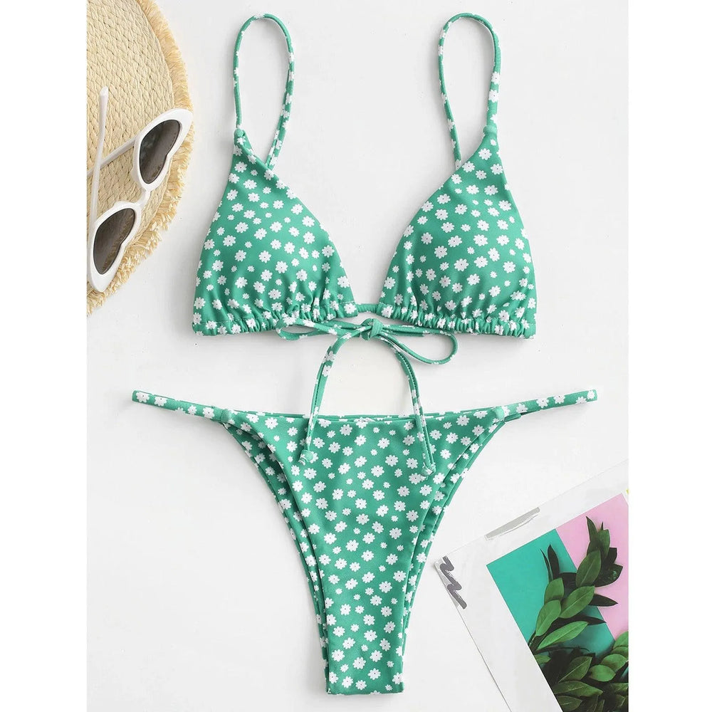 2024 Summer Vibe Flowers Print Sexy Bikini for Beach Swimming Fashion Push Up Swimsuit Womens Clothing - EX-STOCK CANADA