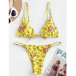 2024 Summer Vibe Flowers Print Sexy Bikini for Beach Swimming Fashion Push Up Swimsuit Womens Clothing - EX-STOCK CANADA