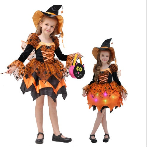 Girl's Halloween Witch Princess Dress costume Cosplay performance Costume