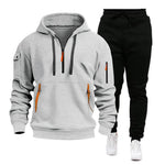 Men's pocket Half Zipper Hoodie Sweatshirt Pullover Sportswear