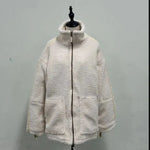 New Fashion Loose Anti-cashmere Hooded Zipper Huge Fleece Winter Jacket