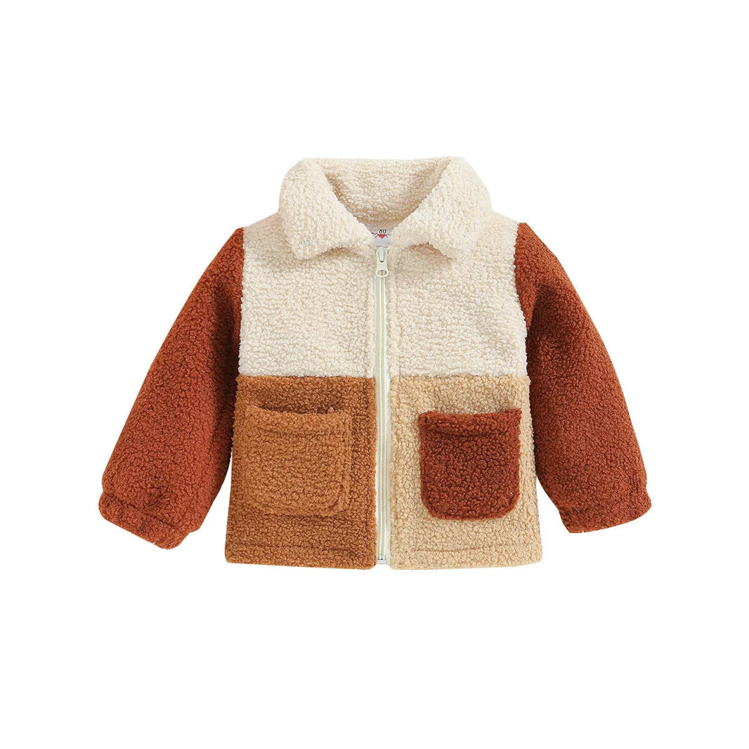 Nuova cerniera per bambini con cerniera polar sherpa pile winter jache