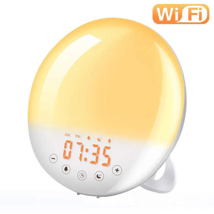 Wifi voice control smart wake-up light alarm clock