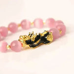 3D Gold Plated PiXiu Crystal Beaded Bracelet