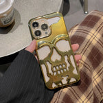 Luxury 3D Skull Metallic Glossy Gothic Phone Case compatible wit Apple