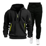 Men's pocket Half Zipper Hoodie Sweatshirt Pullover Sportswear