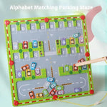 Magnetic Letters Matching Walking Parking Maze Letters Early Cognitive Montessori Educational Toys