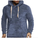 Autumn Winter Drawstring Fleece Hoodie Pulever para hombres