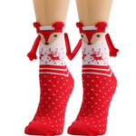 Medias de Navidad Autumn Winter Cotton Magnet Lodestone Hand Tube Socks