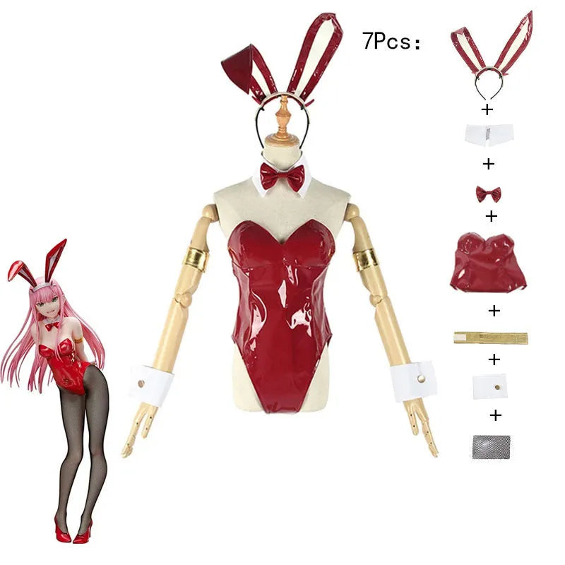 Erotic club waitress costume Ladies Anime Darling in the Franxx cosplay costume Bunny girl costume