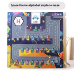 Magnetic Letters Matching Walking Parking Maze Letters Early Cognitive Montessori Educational Toys