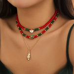 Collar de cuentas de Navidad para mujeres