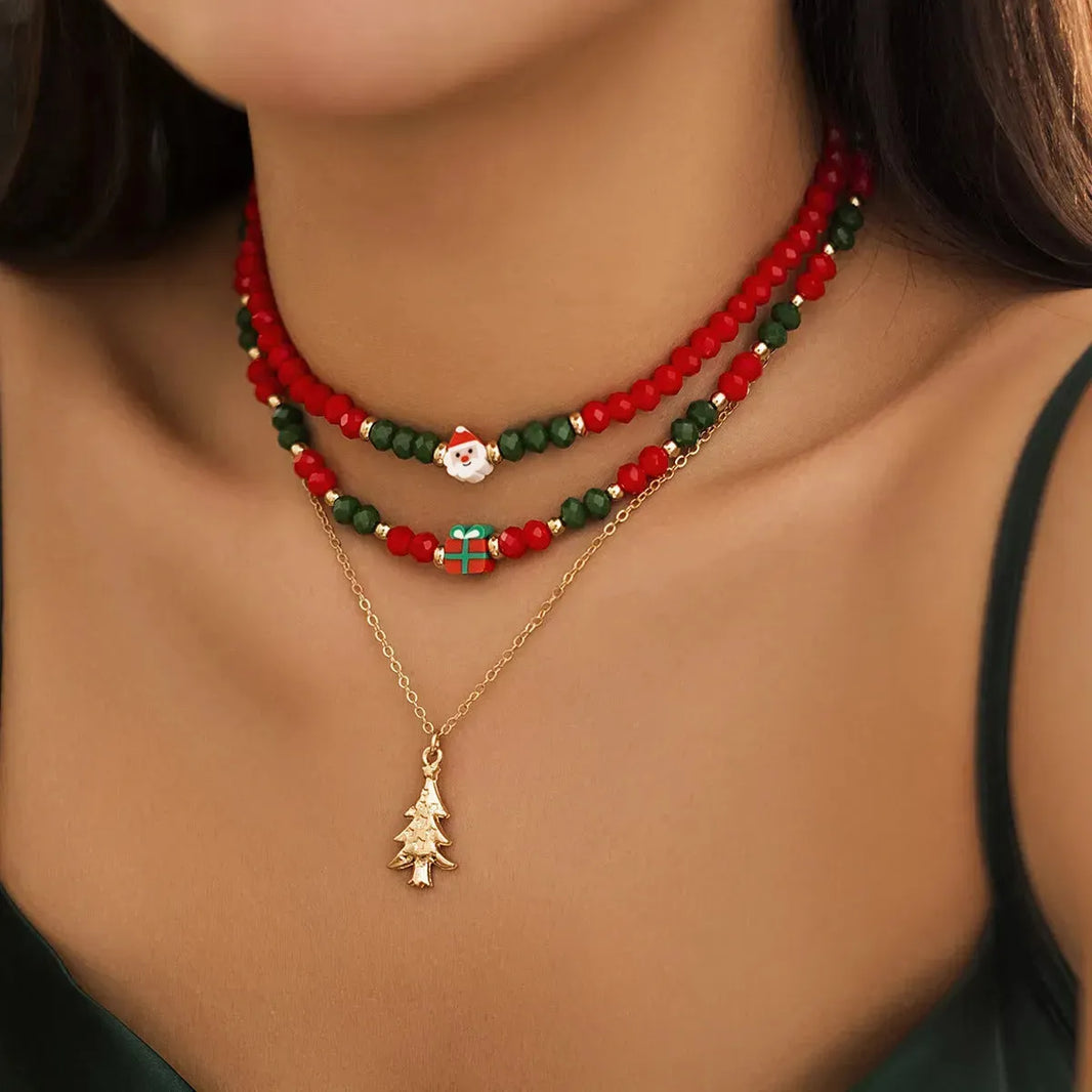 Collier de perles de Noël pour les femmes