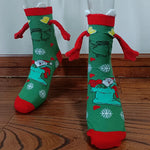 Medias de Navidad Autumn Winter Cotton Magnet Lodestone Hand Tube Socks