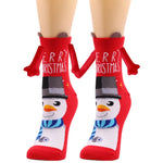 Medias de Navidad Autumn Winter Cotton Magnet Lodestone Hand Tube Socks