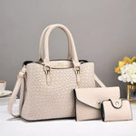 Woven Texture Three-piece Set Large Capacity One Shoulder Combination Bags women