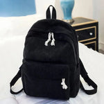 Corduroy Backpack Students Shoulder School Bags Bookbag