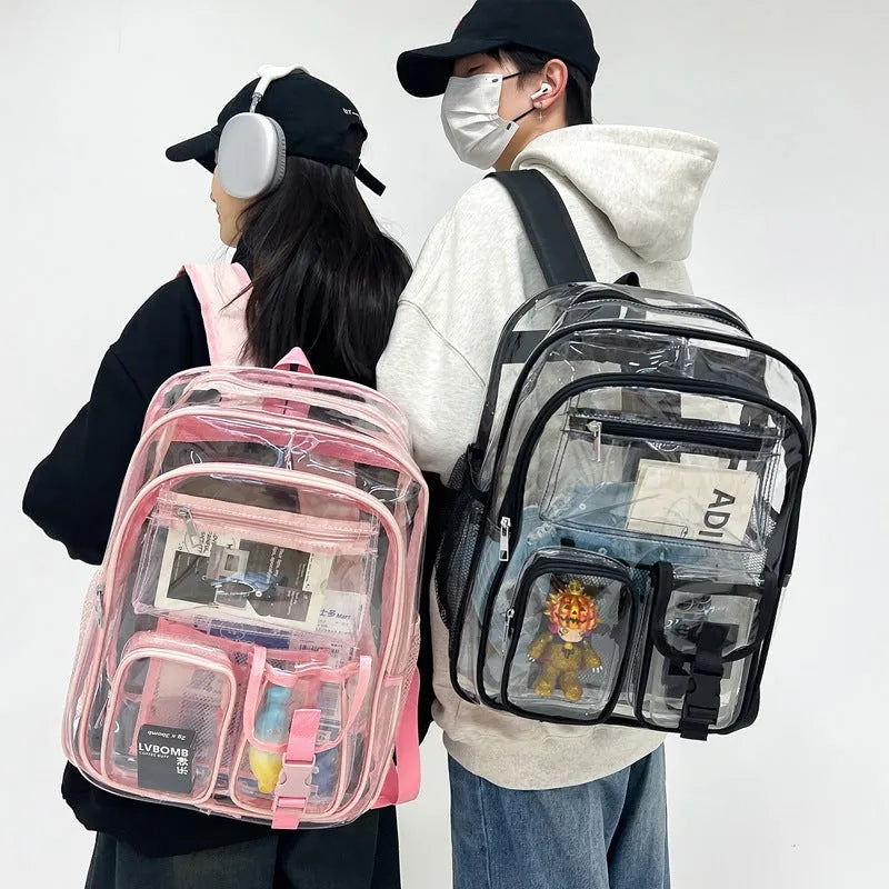 Transparent Backpack PVC Large Capacity Student Schoolbag