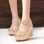 Platform High Wedge Sandals Plain Work sandals for women