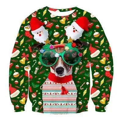 Hässlicher Weihnachtspullover Santa Elf Paar Sweatshirt