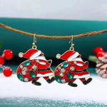 Pendientes personalizados y lindos de Santa Claus con coloridos rehinestones insenden la moda de los pendientes de Navidad para mujeres joyas