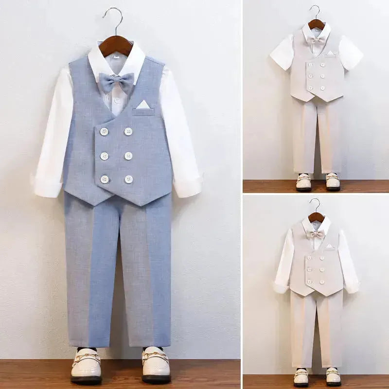 Costume de costume pour enfants Suit gentleman meilleur homme costume 3 pièces