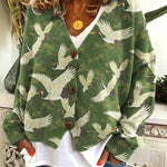 New Christmas Abstract Printing Casual Cloak Coat Cardigan Sweater