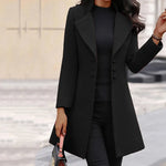 Winter Single-Breasted Slim-Fit Lapel Coat business office work coat for women