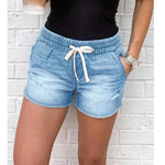 Denim Short Mid Waist Loose Jeans Wash