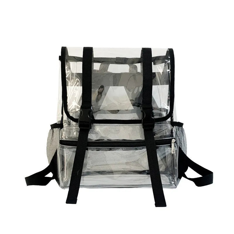 Boy And Girl's Fashion Transparent Flap Travel School Duffel Bag Backpack
