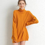 Oversize Knitted Mini turtleneck sweater dress Tunic sweater