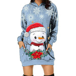 Women's Long-sleeved Christmas Hoodie Sweatshirt Dress Winter