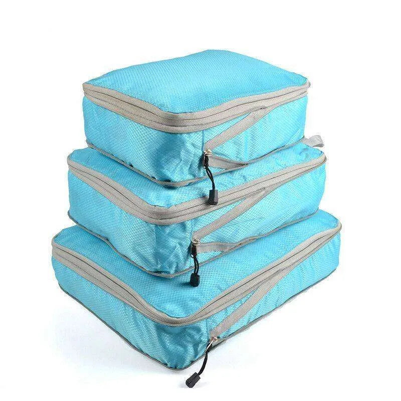 3Pcs Comp. Packing Cubes Expandable Travel Bags Organizer - Random Color - EX-STOCK CANADA