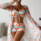 3pcs Pring Bikini With Long Sleeve Cardigan Fashion Summer Beach Swimsuit Women - EX-STOCK CANADA