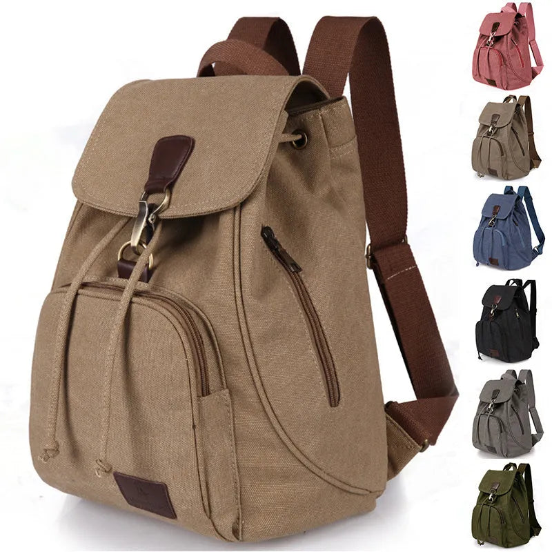 Canvas -Rucksack Vintage Schüler Schultaschen