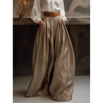 Loose Wide Leg Solid Color Casual Trousers Bottoms Trousers