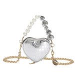 Love Shape Pearl Mini Messenger Bag for ladies y2k crossbody bag