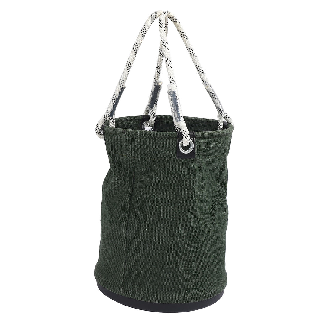 Canvas Bucket 40x30cm 30KG Load Bearing Plastic Bottom Nails Bolts Tool Organizer for Maintenance Work Green